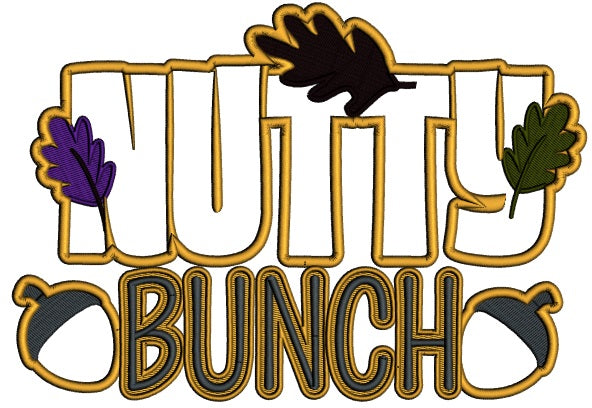 Nutty Bunch Fall Applique Thanksgiving Machine Embroidery Design Digitized Pattern