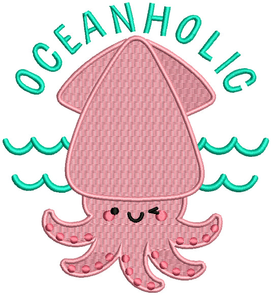 Oceanholic Squid Filled Machine Embroidery Design Digitized Pattern