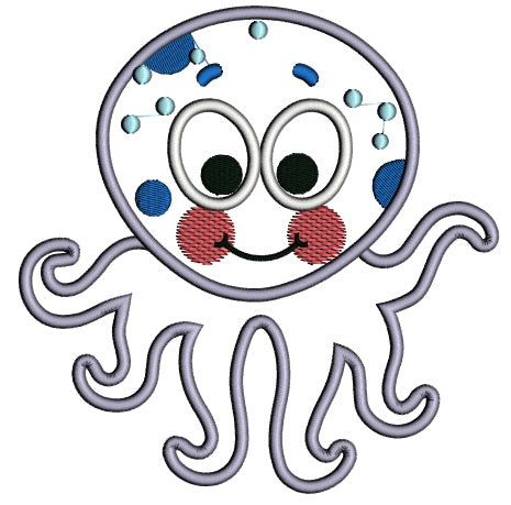 Octopus Applique Machine Embroidery Digitized Design Pattern