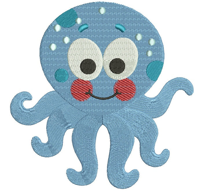 Octopus Filled Machine Embroidery Digitized Design Pattern