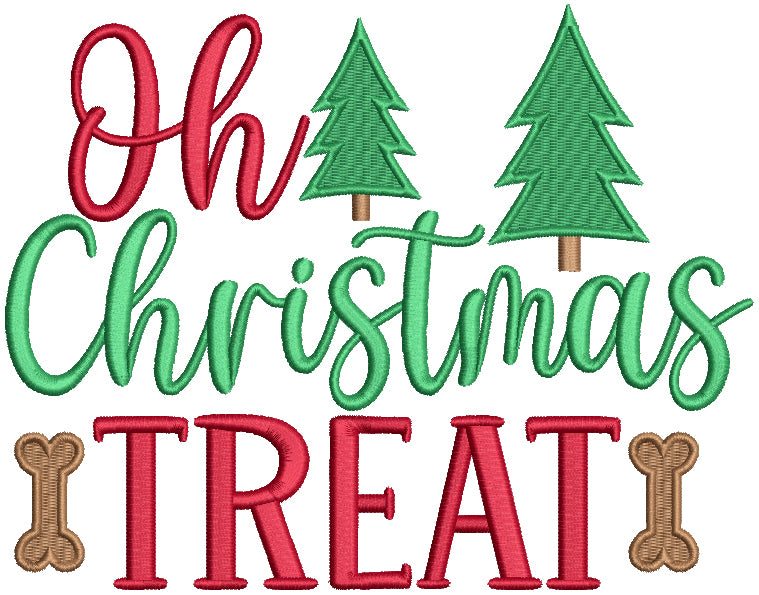 Oh Christmas Treat Christmas Filled Machine Embroidery Design Digitized Pattern