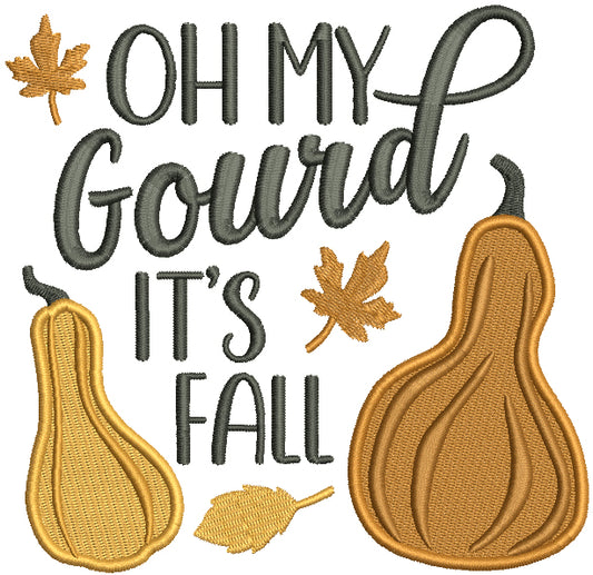 Oh My Gourd It's Fall Filled Machine Embroidery Design Digitized Pattern