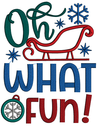 Oh What a Fun Christmas Applique Machine Embroidery Design Digitized Pattern