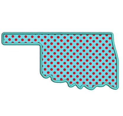 Oklahoma Appliqué Machine Embroidery Digitized State Design Pattern