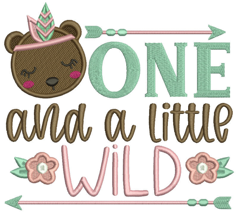 One And a Little Wild Filled Machine Embroidery Design Digitized Pattern