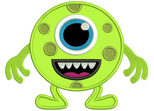 One Eyed Monster Applique Machine Embroidery Digitized Design Pattern