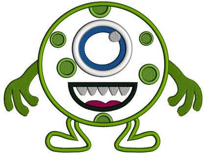 One Eyed Monster Applique Machine Embroidery Digitized Design Pattern