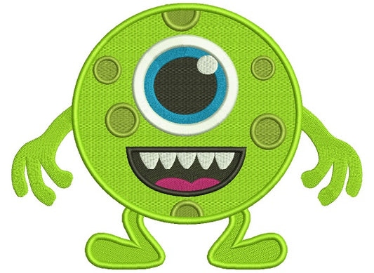 One Eyed Monster Filled Machine Embroidery Digitized Design Pattern