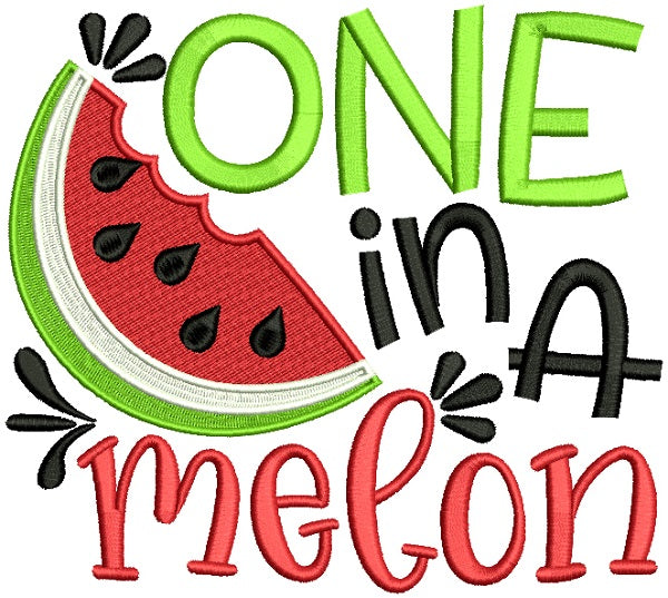 One In a Mellon Filled Machine Embroidery Design Digitized Pattern