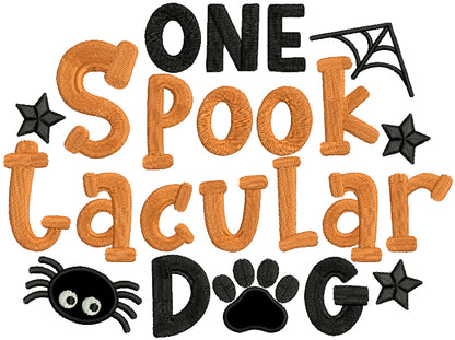 One Spooktacular Dog Halloween Applique Machine Embroidery Design Digitized Pattern