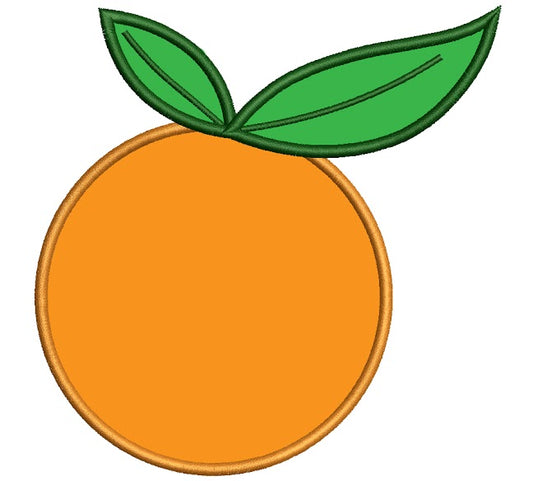 Orange Applique Machine Embroidery Fruit Digitized Design Pattern