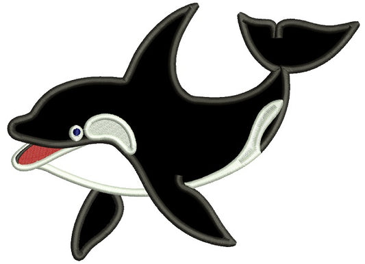 Orca The killer whale Applique Machine Embroidery Digitized Design Pattern
