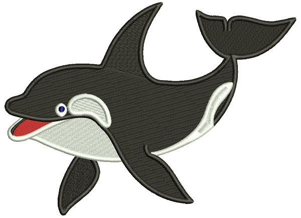 Orca The killer whale Filled Machine Embroidery Digitized Design Pattern