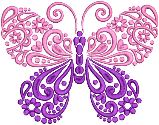 Ornate Buttefly Filled Machine Embroidery Design Digitized Pattern