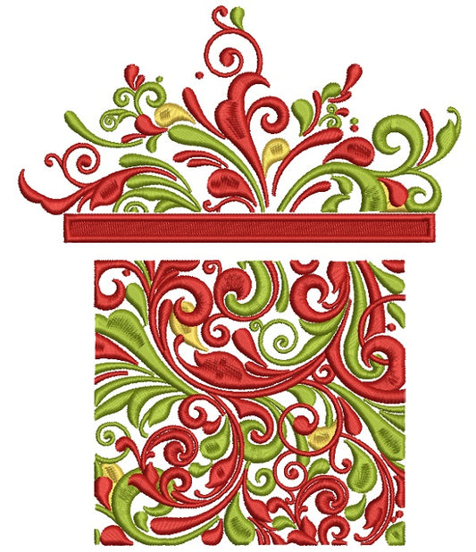 Ornate Christmas Present Filled Machine Embroidery Design Digitized Pattern