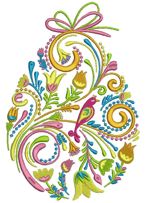 Ornate Easteer Egg Filled Machine Embroidery Design Digitized Pattern