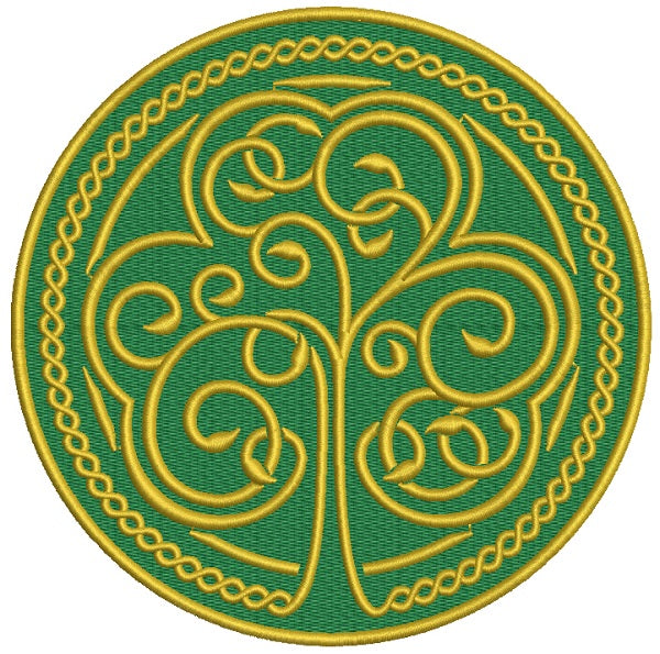Ornate Shamrock Emblem Filled Machine Embroidery Design Digitized Pattern