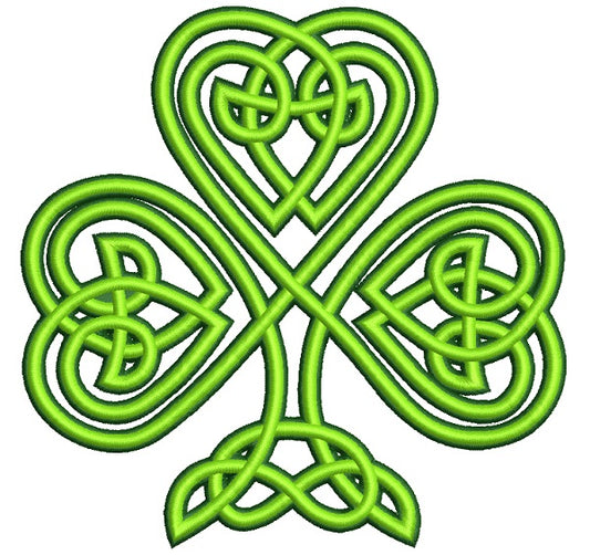 Ornate Shamrock Irish Saint Patrick's Day Filled Machine Embroidery Design Digitized Pattern