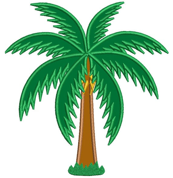Palm Tree Applique Tropical Machine Embroidery Design Digitized Pattern