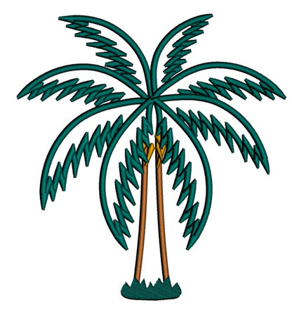 Palm Tree Applique Tropical Machine Embroidery Design Digitized Pattern