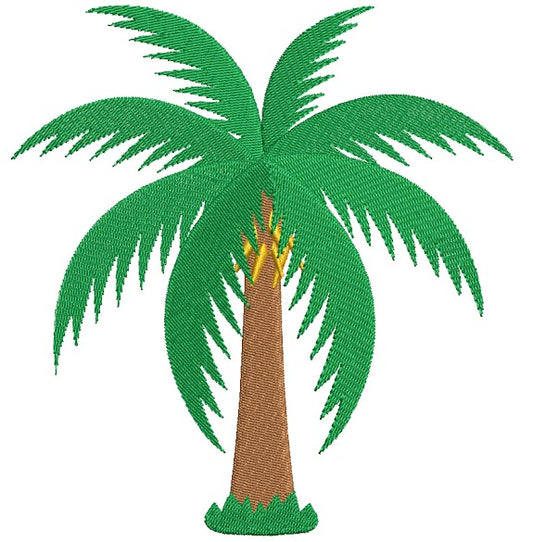 Palm Tree Filled Tropical Machine Embroidery Design Digitized Pattern