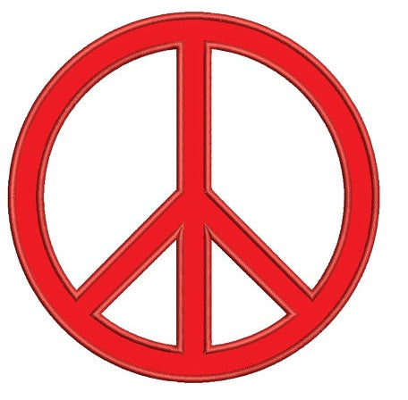 Peace Sign Applique Embroidery - Machine Digitized Design Pattern - Instant Download - 4x4 , 5x7, and 6x10 -hoops