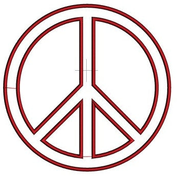 Peace Sign Applique Embroidery - Machine Digitized Design Pattern - Instant Download - 4x4 , 5x7, and 6x10 -hoops
