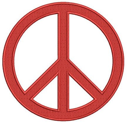 Peace Sign Embroidery - Machine Digitized Design Filled Pattern - Instant Download - 4x4 , 5x7, and 6x10 -hoops