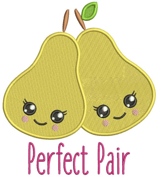 Perfect Pair Valentine's Day Filled Machine Embroidery Design Digitized Pattern