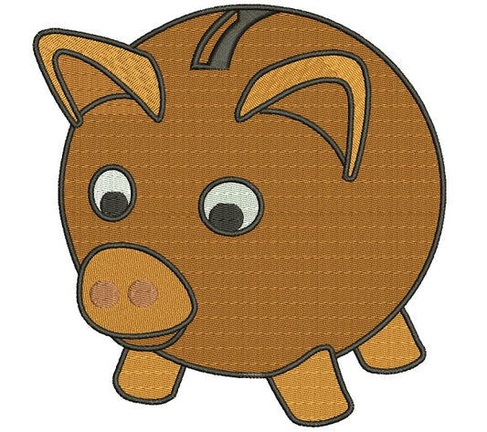 Piggy Bank Filled Machine Embroidery Food Digitized Design Pattern