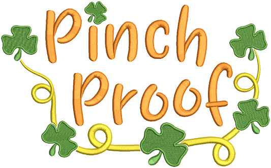 Pinch Proof Shamrock Frame Filled St. Patrick's Day Machine Embroidery Design Digitized Pattern