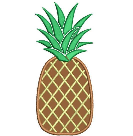 Pineapple Applique Machine Embroidery Fruit Digitized Design Pattern