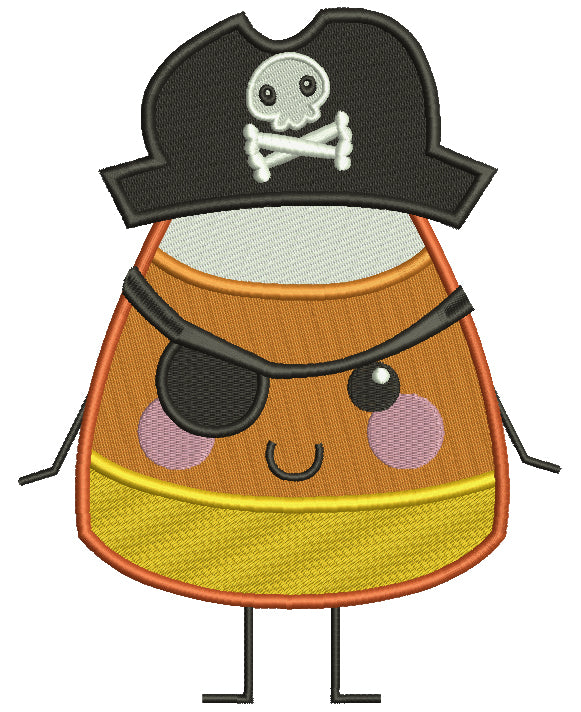 Pirate Candy Corn Halloween Filled Machine Embroidery Digitized Design Pattern