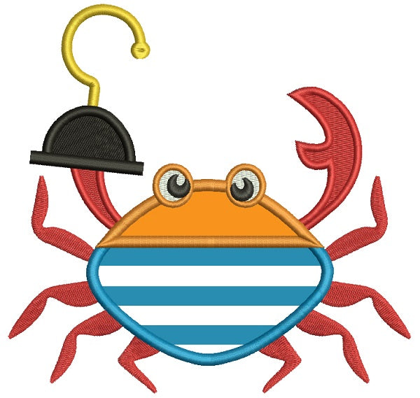 Pirate Crab Applique Machine Embroidery Design Digitized Pattern
