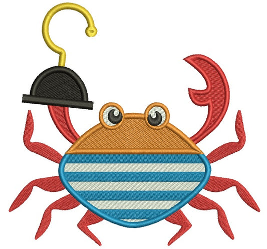 Pirate Crab Filled Machine Embroidery Design Digitized Pattern