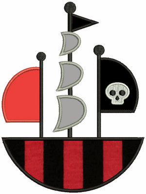 Pirate Ship Embroidery Design