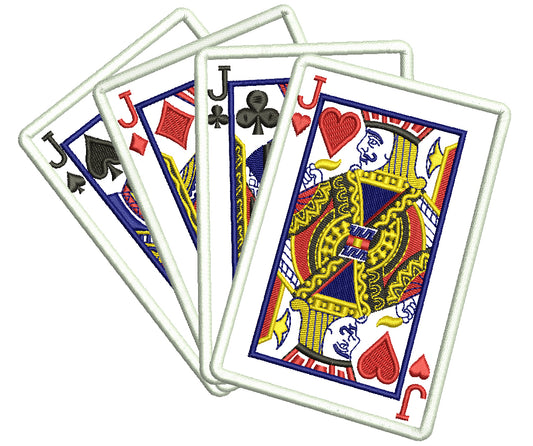 Playing Cards Applique Machine Embroidery Design Digitized Pattern