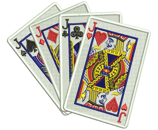 Playing Cards Filled Machine Embroidery Design Digitized Pattern