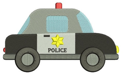 Police Car Machine Embroidery Digitized Design Filled Pattern - Instant Download- 4x4 , 5x7, 6x10