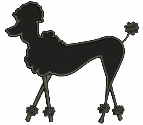 Poodle Dog Applique Machine Embroidery Digitized Design Pattern
