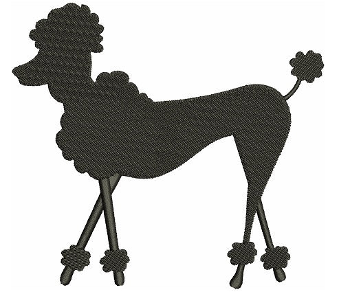 Poodle Dog Filled Machine Embroidery Digitized Design Pattern