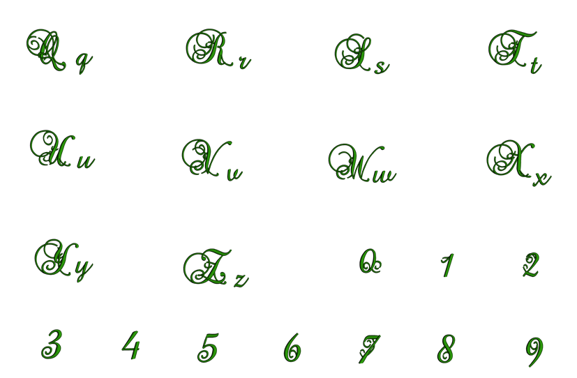 Precious Font Machine Embroidery Script Upper and Lower Case 1 2 3 inc ...