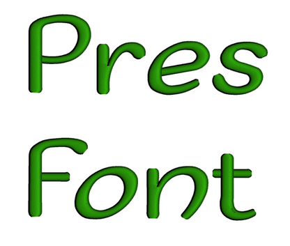 Press Font Machine Embroidery Script Upper and Lower Case 1 2 3 inches