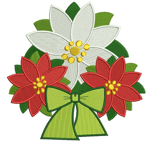 Pretty Christmas Ornament Filled Machine Embroidery Design Digitized Pattern
