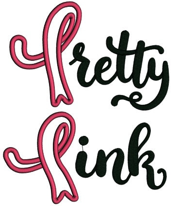 Pretty Pink Breast Cancer Awareness Ribbon Applique Machine Embroidery Design Digitized Pattern