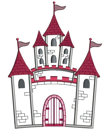 Princess Palace Applique Machine Embroidery Digitized Design Pattern
