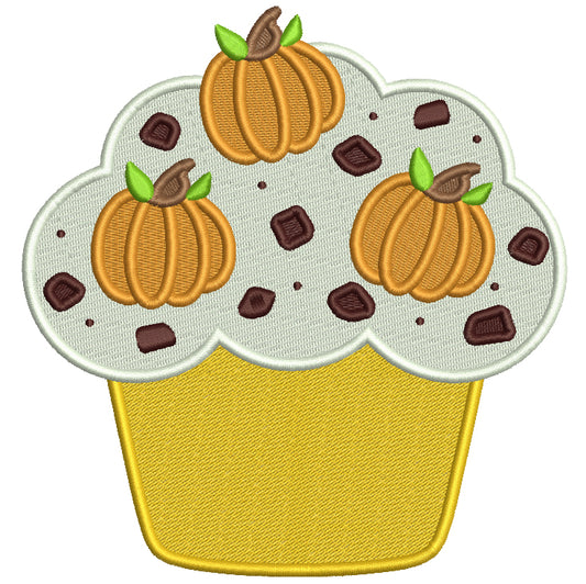 Pumpkin Cupcake With Chocolate Filled Machine Embroidery Design Digitized Pattern