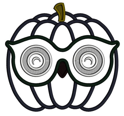Pumpkin Owl Halloween Applique Machine Embroidery Design Digitized Pattern