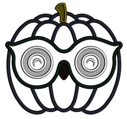 Pumpkin Owl Halloween Applique Machine Embroidery Design Digitized Pattern