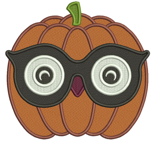 Pumpkin Owl Halloween Filled Machine Embroidery Design Digitized Pattern